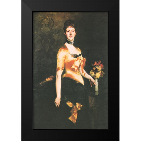 Edith Lady Playfair, nÃ©e Edith Russell, 1884 Black Modern Wood Framed Art Print by Sargent, John Singer