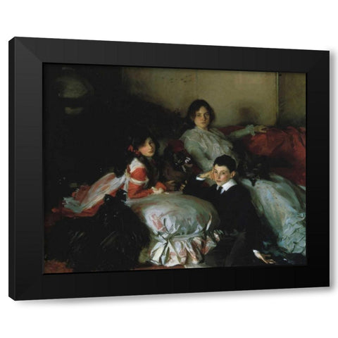 Essie, Ruby, and Ferdinand, Children of Asher Wertheimer Black Modern Wood Framed Art Print with Double Matting by Sargent, John Singer