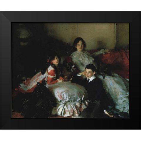 Essie, Ruby, and Ferdinand, Children of Asher Wertheimer Black Modern Wood Framed Art Print by Sargent, John Singer