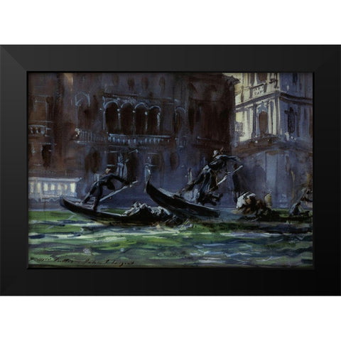 Festa della Regata, 1902-04 Black Modern Wood Framed Art Print by Sargent, John Singer