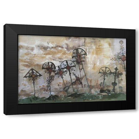 Graveyard in the Tyrol Black Modern Wood Framed Art Print by Sargent, John Singer