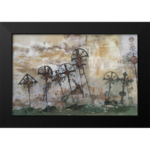 Graveyard in the Tyrol Black Modern Wood Framed Art Print by Sargent, John Singer