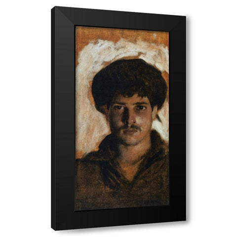 Head of a Young Man, 1878 Black Modern Wood Framed Art Print with Double Matting by Sargent, John Singer