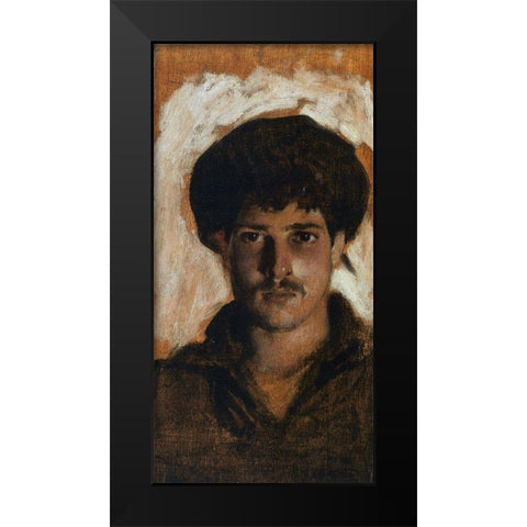 Head of a Young Man, 1878 Black Modern Wood Framed Art Print by Sargent, John Singer