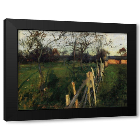 Home Fields Black Modern Wood Framed Art Print with Double Matting by Sargent, John Singer