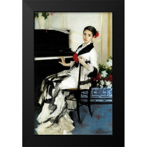 Madame Ramon Subercaseaux Black Modern Wood Framed Art Print by Sargent, John Singer