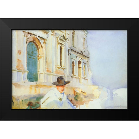 Man in a Gondola, Venice Black Modern Wood Framed Art Print by Sargent, John Singer