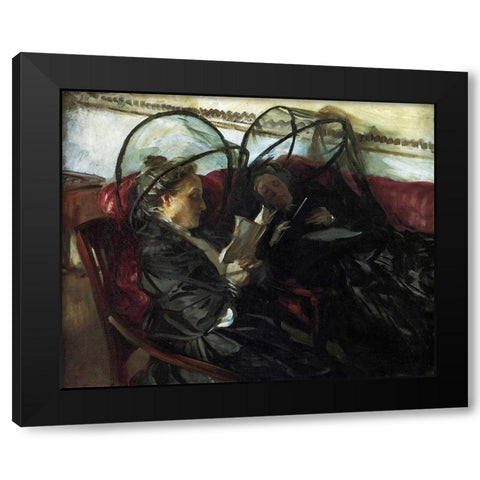 Mosquito Nets Black Modern Wood Framed Art Print with Double Matting by Sargent, John Singer