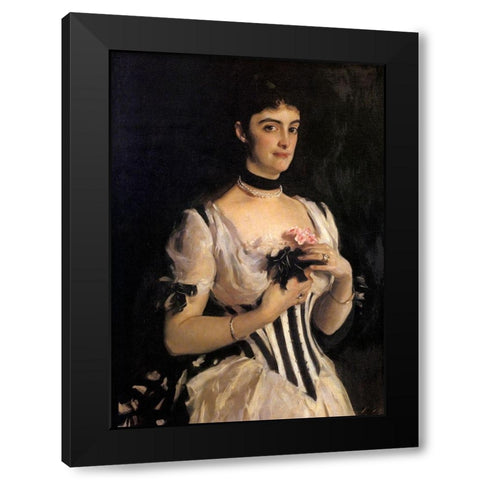 Mrs William Phipps 1884 Black Modern Wood Framed Art Print with Double Matting by Sargent, John Singer