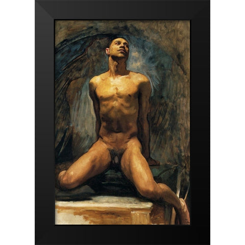Nude Study of Thomas E. McKeller Black Modern Wood Framed Art Print by Sargent, John Singer