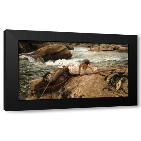 On his Holidays Black Modern Wood Framed Art Print by Sargent, John Singer