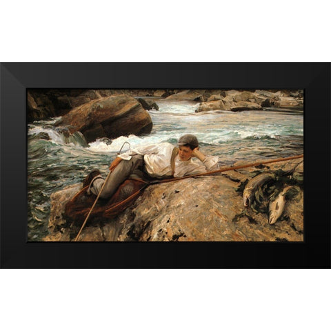 On his Holidays Black Modern Wood Framed Art Print by Sargent, John Singer
