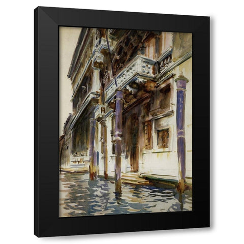 Palazzo, Corner Contarini dei Cavalli, 1904 Black Modern Wood Framed Art Print by Sargent, John Singer