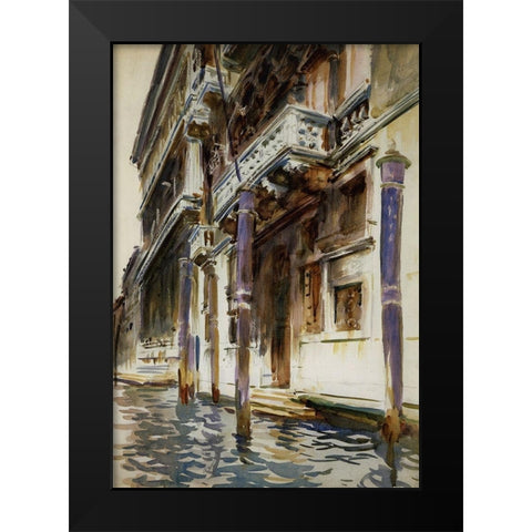 Palazzo, Corner Contarini dei Cavalli, 1904 Black Modern Wood Framed Art Print by Sargent, John Singer