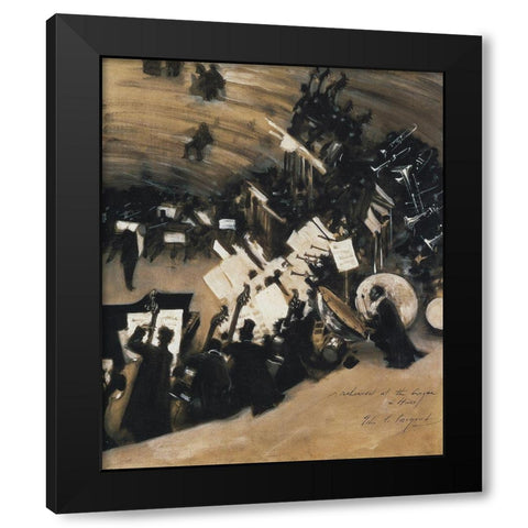Rehearsal of the Pas de Loup Orchestra Black Modern Wood Framed Art Print with Double Matting by Sargent, John Singer