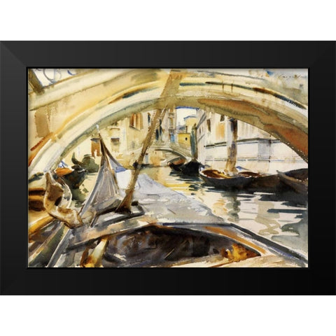 Rio di Santa Maria Formosa, Venice, 1902-04 Black Modern Wood Framed Art Print by Sargent, John Singer