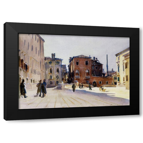 Santa Maria del Carmelo and the Scuola Grande dei Carmini, 1910 Black Modern Wood Framed Art Print by Sargent, John Singer