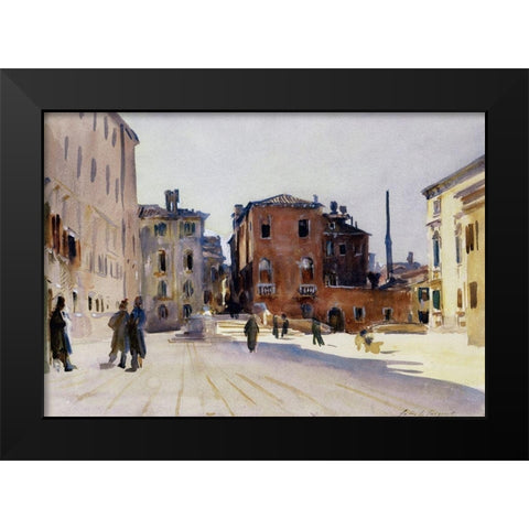 Santa Maria del Carmelo and the Scuola Grande dei Carmini, 1910 Black Modern Wood Framed Art Print by Sargent, John Singer