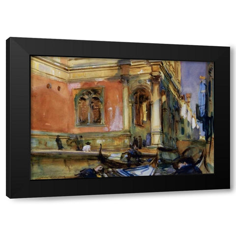Scuola di San Rocco, 1902-04 Black Modern Wood Framed Art Print with Double Matting by Sargent, John Singer