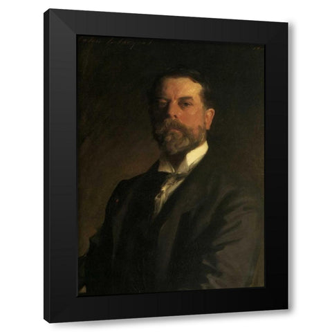 Self Portrait Black Modern Wood Framed Art Print with Double Matting by Sargent, John Singer