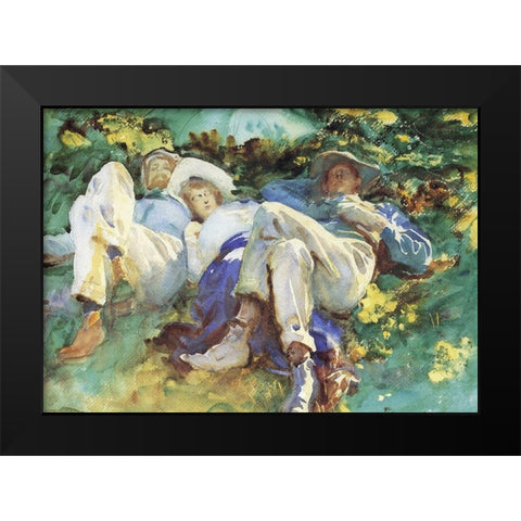 Siesta Black Modern Wood Framed Art Print by Sargent, John Singer