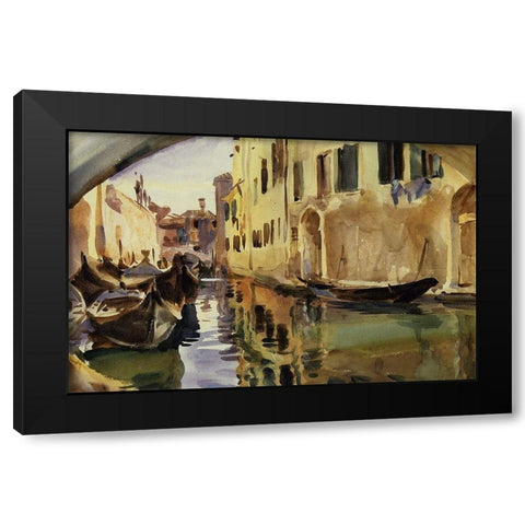 Small Canal, Venice, 1902-04 Black Modern Wood Framed Art Print with Double Matting by Sargent, John Singer