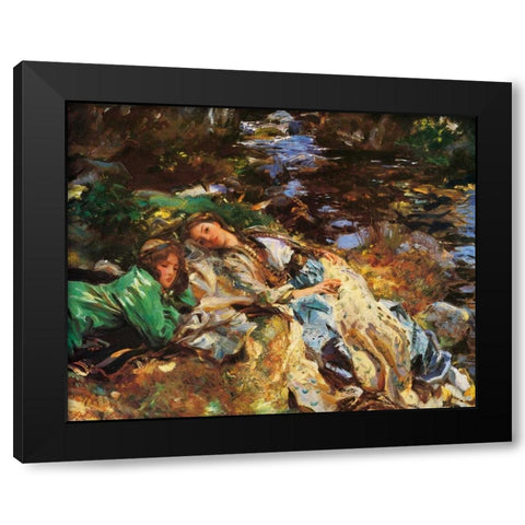 The Brook, 1907 Black Modern Wood Framed Art Print with Double Matting by Sargent, John Singer