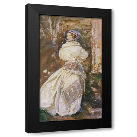 The Cashmere Shawl, 1910 Black Modern Wood Framed Art Print with Double Matting by Sargent, John Singer