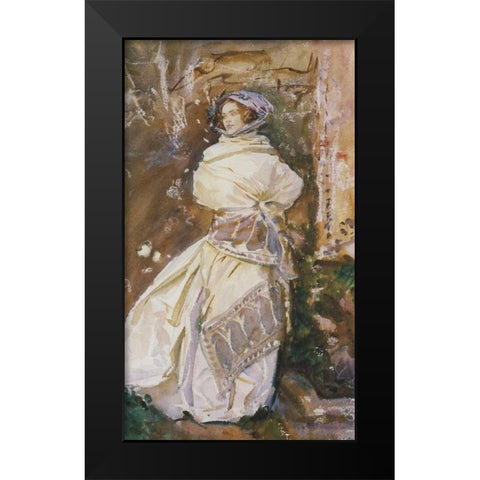 The Cashmere Shawl, 1910 Black Modern Wood Framed Art Print by Sargent, John Singer