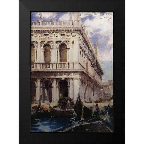 The Libreria, Venice, 1902-04 Black Modern Wood Framed Art Print by Sargent, John Singer