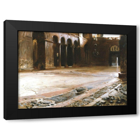 The Pavement of Saint Marks, 1898 Black Modern Wood Framed Art Print with Double Matting by Sargent, John Singer