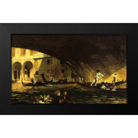 The Rialto, Venice, 1911 Black Modern Wood Framed Art Print by Sargent, John Singer