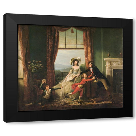 The Sitwell Children, 1787 Black Modern Wood Framed Art Print with Double Matting by Copley, John Singleton