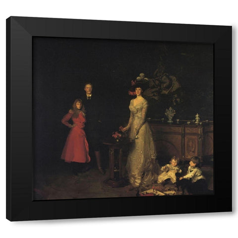 The Sitwell Family, 1900 Black Modern Wood Framed Art Print with Double Matting by Sargent, John Singer