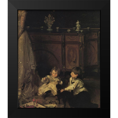 The Sitwell Family (detail) Black Modern Wood Framed Art Print by Sargent, John Singer