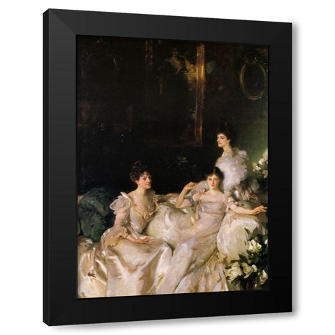 The Wyndham Sisters Black Modern Wood Framed Art Print with Double Matting by Sargent, John Singer