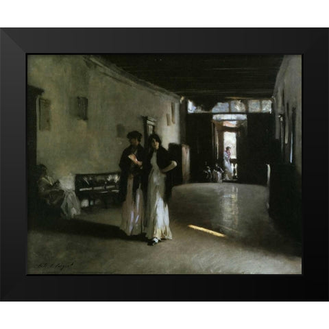 Venetian Interior, 1880 Black Modern Wood Framed Art Print by Sargent, John Singer