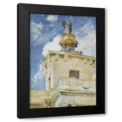 Venice La Dogana 1906 Black Modern Wood Framed Art Print with Double Matting by Sargent, John Singer