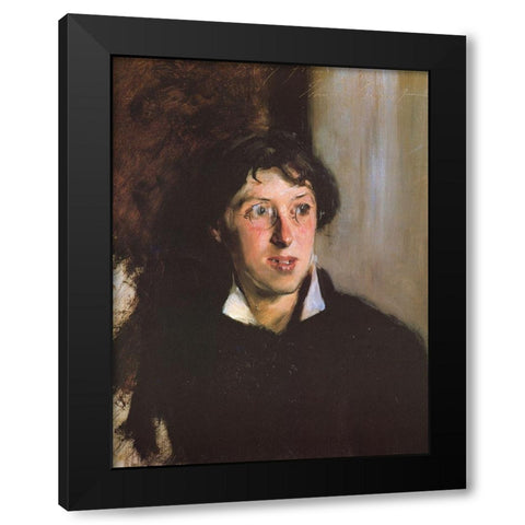 Vernon Lee 1881 Black Modern Wood Framed Art Print with Double Matting by Sargent, John Singer