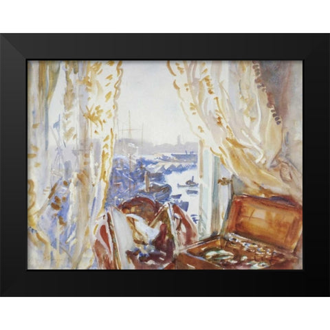 View from a Window, Genoa Black Modern Wood Framed Art Print by Sargent, John Singer