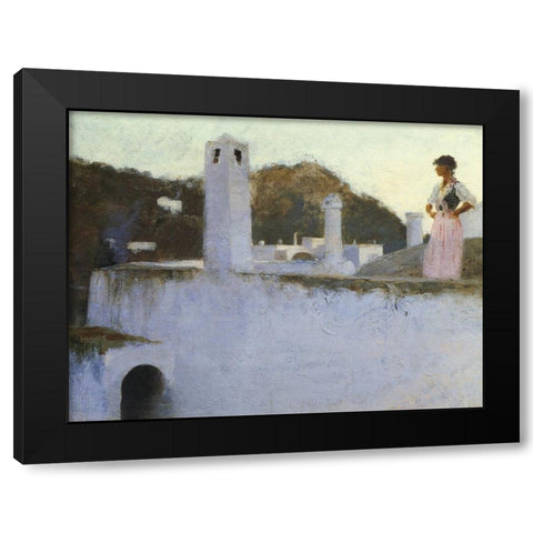 View of Capri, 1878 Black Modern Wood Framed Art Print with Double Matting by Sargent, John Singer