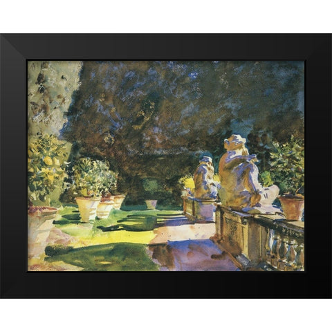Villa de Marlia, Lucca, c. 1910 Black Modern Wood Framed Art Print by Sargent, John Singer