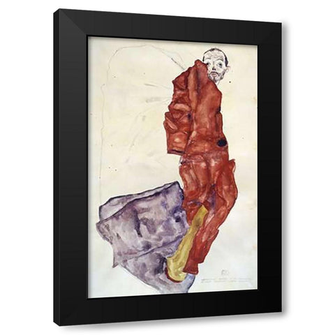 Hindering The Artist Is A Crime, It Is Murdering Life In The Bud Black Modern Wood Framed Art Print by Schiele, Egon
