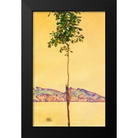 Little Tree 1912 Black Modern Wood Framed Art Print by Schiele, Egon