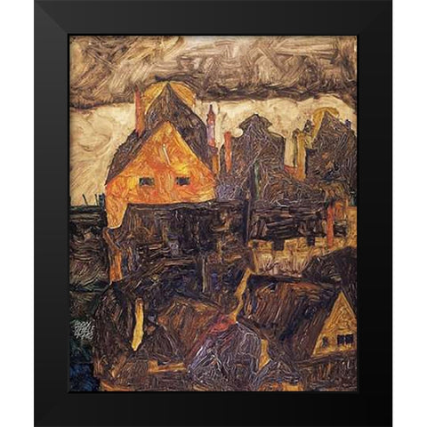 The Old City I Black Modern Wood Framed Art Print by Schiele, Egon