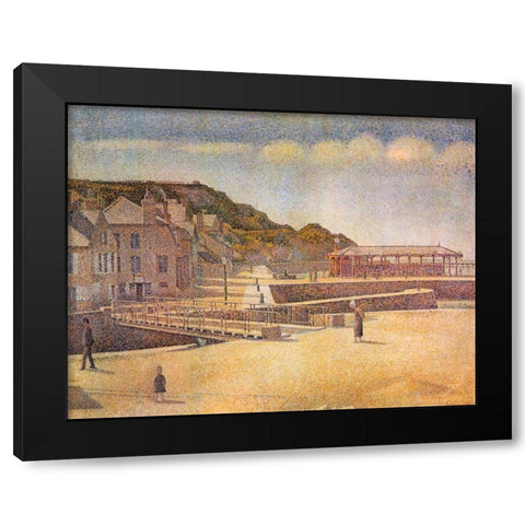 Port-En Bessin 1888 Black Modern Wood Framed Art Print with Double Matting by Seurat, Georges