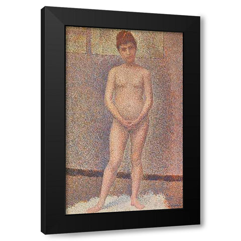 Standing Model Black Modern Wood Framed Art Print by Seurat, Georges