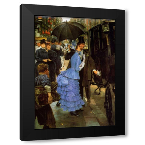 Bridemaid Black Modern Wood Framed Art Print by Tissot, James Jacques