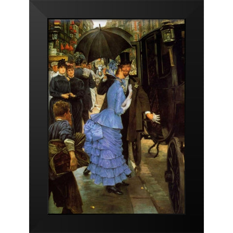 Bridemaid Black Modern Wood Framed Art Print by Tissot, James Jacques