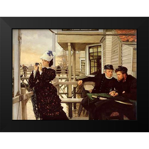 Captains Daughter Black Modern Wood Framed Art Print by Tissot, James